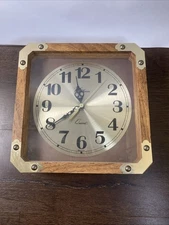 Waltham Spartus 10.75" Wood Quartz Wall Collectible Clock Made In USA Japan