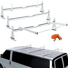 Universal Van Roof Ladder Racks With Rear Roller Adjustable 57-65 With L...