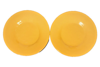 Elite Global Solutions 8'' Yellow Mustard Salad Dessert Melamine Plates. Set of 2