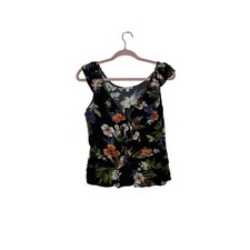 Patrons of peace cropped floral tank top size medium