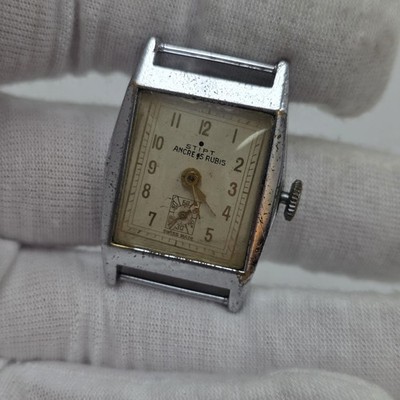 Mens Stipt Ancre Deco Second 15 Rubis Mechanical Manual Vintage Watch Parts 