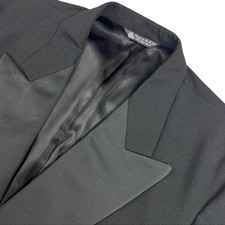 VTG Burberry Prorsum Men's Wool Double Breasted Tuxedo Blazer Black 46R