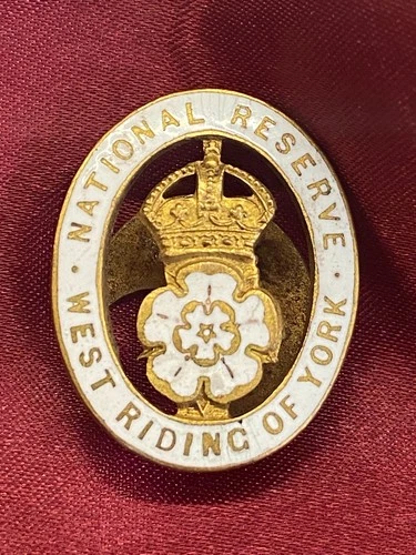 Genuine WW1 National Reserve West Riding of York Lapel Badge JR Gaunt maker