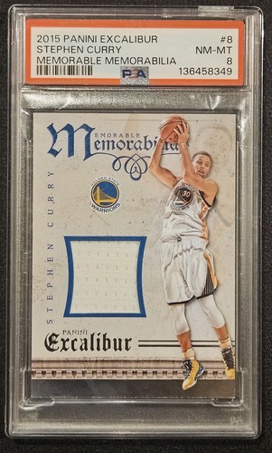 Panini Excalibur Stephen Curry Memorable Memorabilia PSA 8 Pop 3 DESCRIPTION 