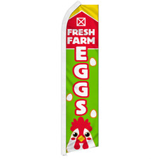 FRESH FARM EGGS advertising super flag polyester banner sign POLE NOT INCLUDED