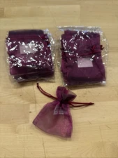 Nylon Drawstring Gift Bags  3”x4” Maroon 2 Pk Of 12