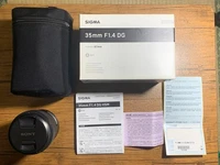 Sony FE Sigma 35mm F1.4 DG Art Autofocus Wide Angle Prime Lens w/Box [Near Mint]