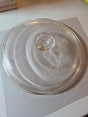 Vintage 12 Pyrex Lid G1C A  Round Clear Glass Replacement Lid  9” Diameter
