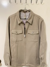 Loro Piana Mens Overshirt jacket Size M Beige Wool Zip Shirt NEW
