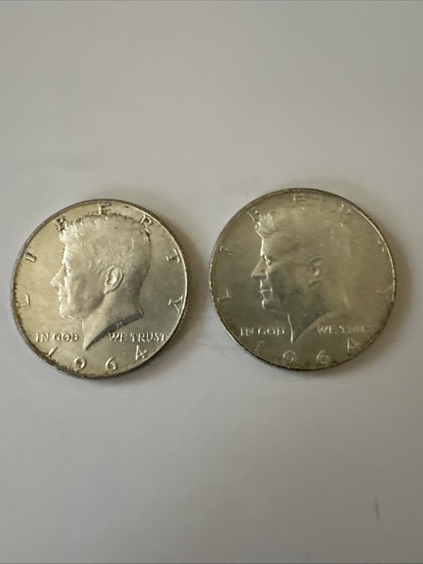 Estate Find Pair Of 1964 Kennedy Half Dollars AU/BU