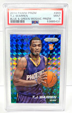 2014 Blue & Green Mosaic PRIZM T.J. WARREN RC Rookie Basketball Card PSA 9 MINT