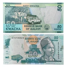 Malawi 50 Kwacha P64(U) - Uncirculated Banknote! 🇲🇼 Free Shipping!