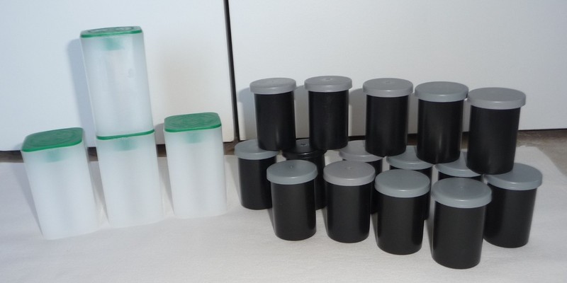 SILVER DOLLAR SQUARE TUBES AND 35 MM FILM CANISTERS