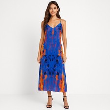 NWT Lulus Dress Womens XS Maxi Slip Tank LD20334 Abstract Chic Art Colorful