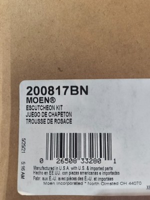 Moen Escutcheon Kit Brushed Nickel for WEYMOUTH Shower Valve Trim UTS4311BN