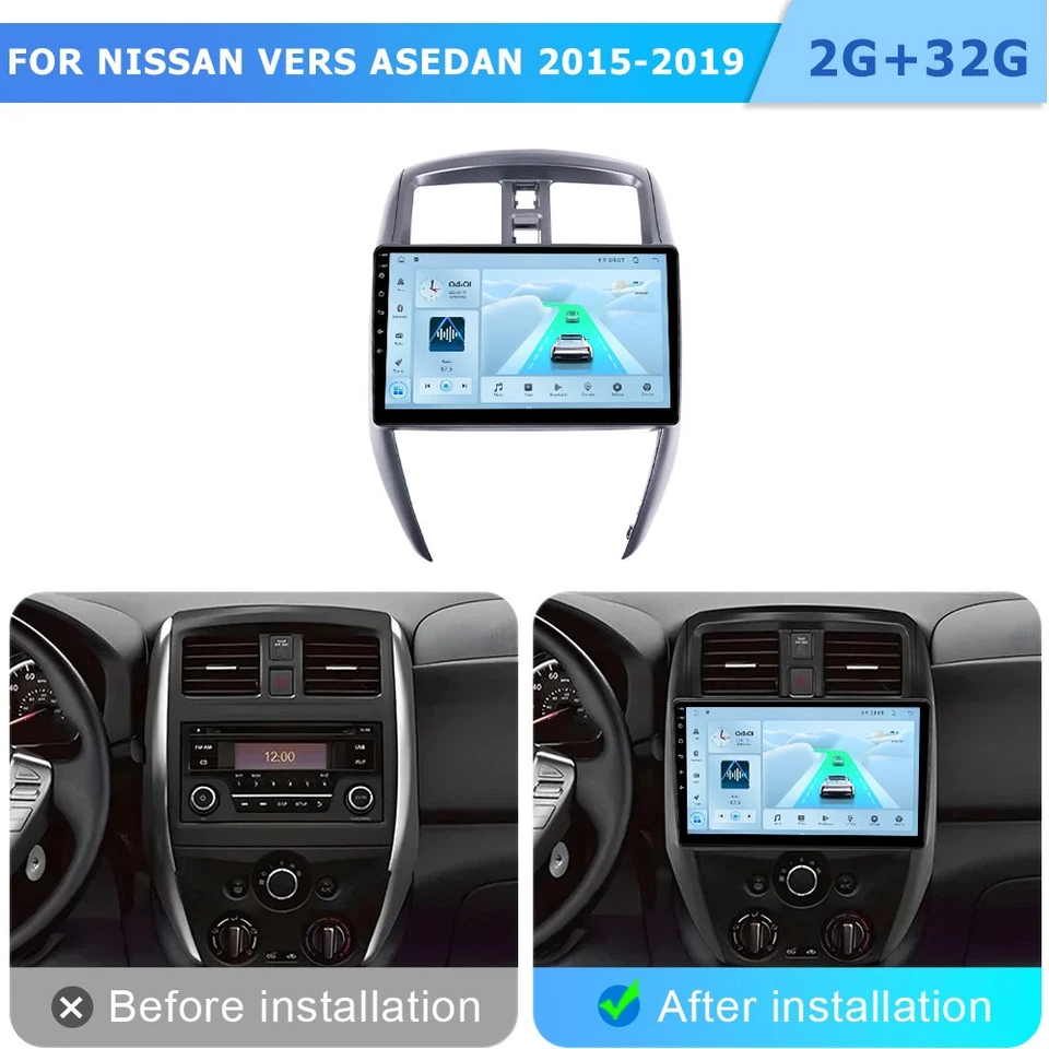 Stereo For Nissan Versa Sedan 2015-2019 Android 13 Apple CarPlay Car Radio Navi Foto 2 de 4