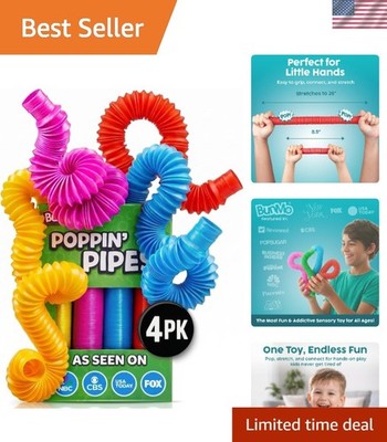 Durable Pop Tubes 4-Pack - Engaging Fidget & Sensory Toys for Creative Learning