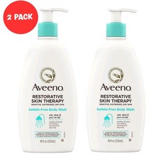 Aveeno Restorative Skin Therapy BODY WASH Oat Repairing Dry Skin 18fl 2 PACK 