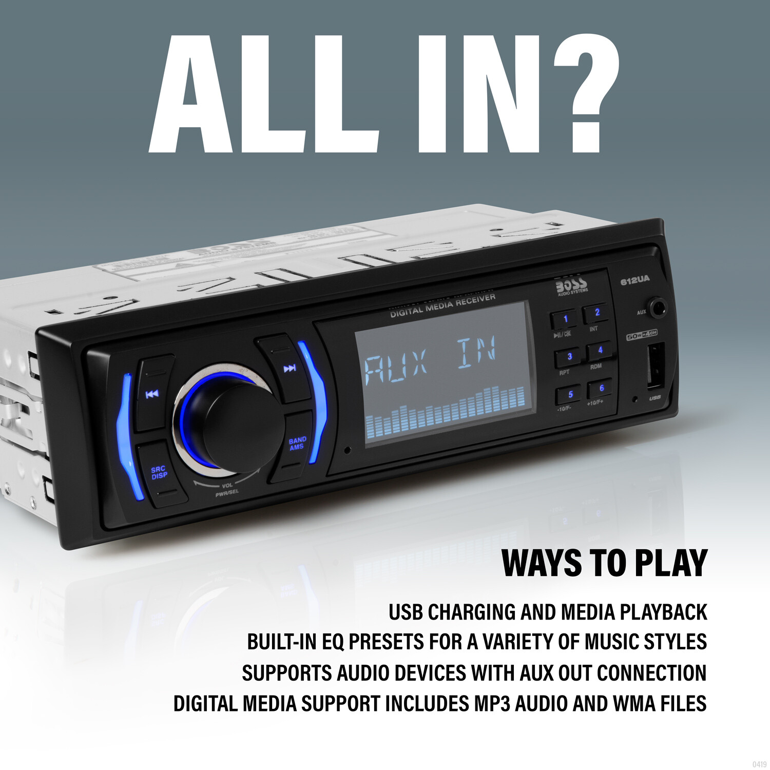 BOSS Audio Systems 612UA Car Stereo No DVD, AM/FM Radio, Aux Input