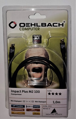 Oehlbach 9253 Displayportkabel Mini auf Mini Impact Plus M2 100 1,0m schwarz