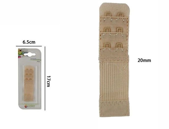 Estensori Per Reggiseno Elastici 3 File (2/3/4 Ganci) Donna – Comodi E Morbidi, Colore Albicocca - 2