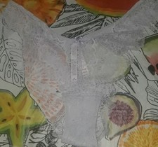 New VS dream angel lace Brazilian Panty Size small feather blue 