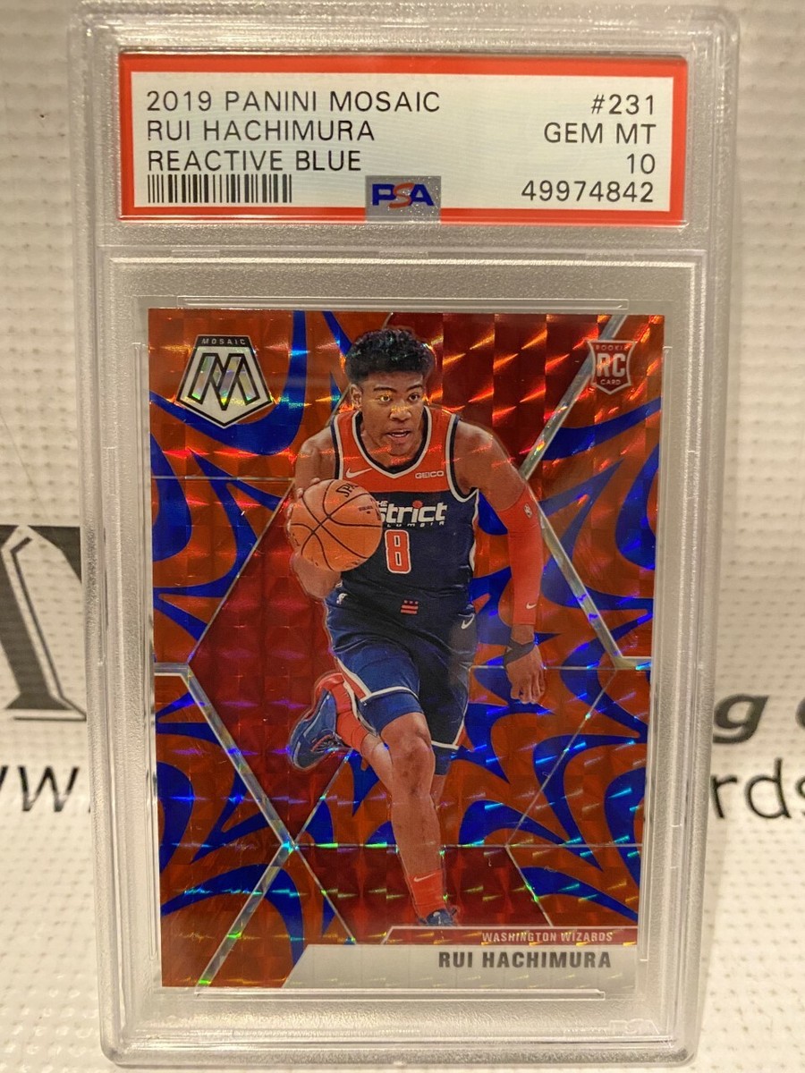 PSA Gem Mint 10 2019 Panini Mosaic Rui Hachimura Blue Reactive