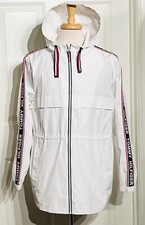 Tommy Hilfiger Women’s Spell out Windbreaker Jacket Size Large Color White NWOT