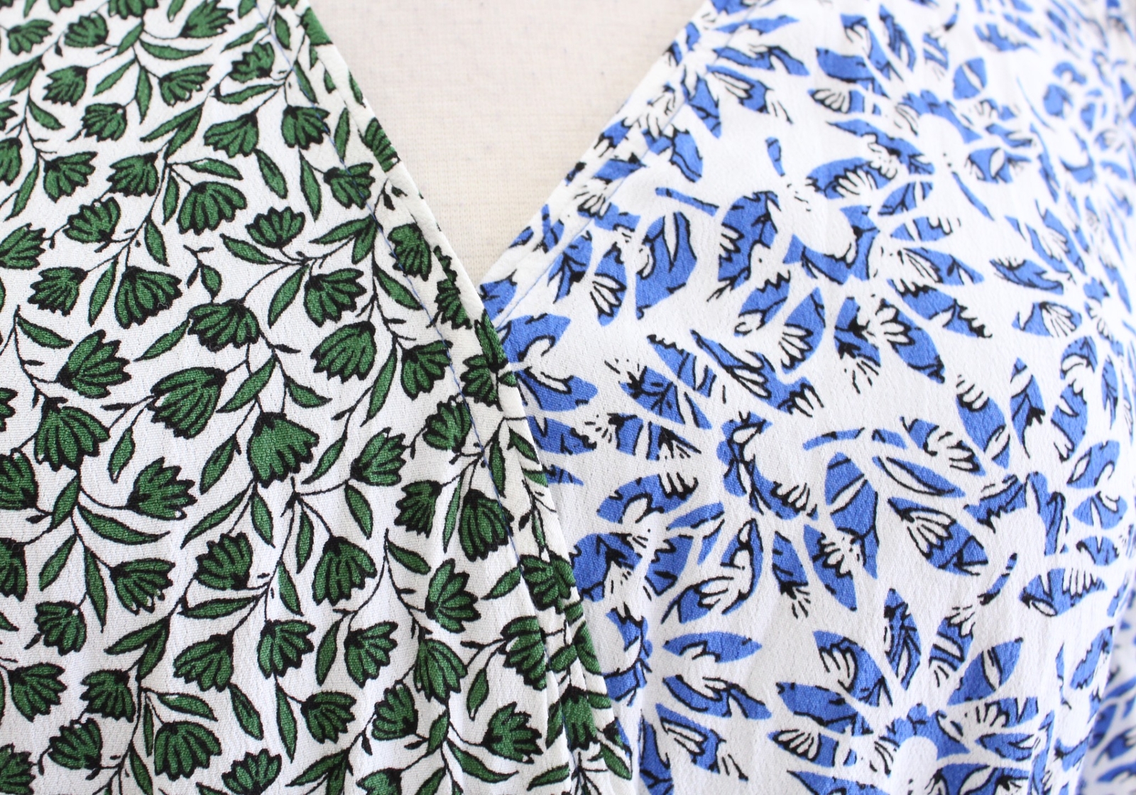 Ann Taylor Blue White Green Patchwork Floral Hi L… - image 5