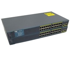Lot 2x Cisco WS-C2960-24TT-L Catalyst 2960 24-Port Fast Ethernet Switch 10/100