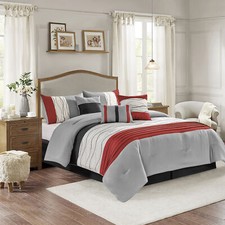 Comforter Set 7 PC King, Queen Sizes Bedspread Bedskirt, Decor Pillows - Hayward
