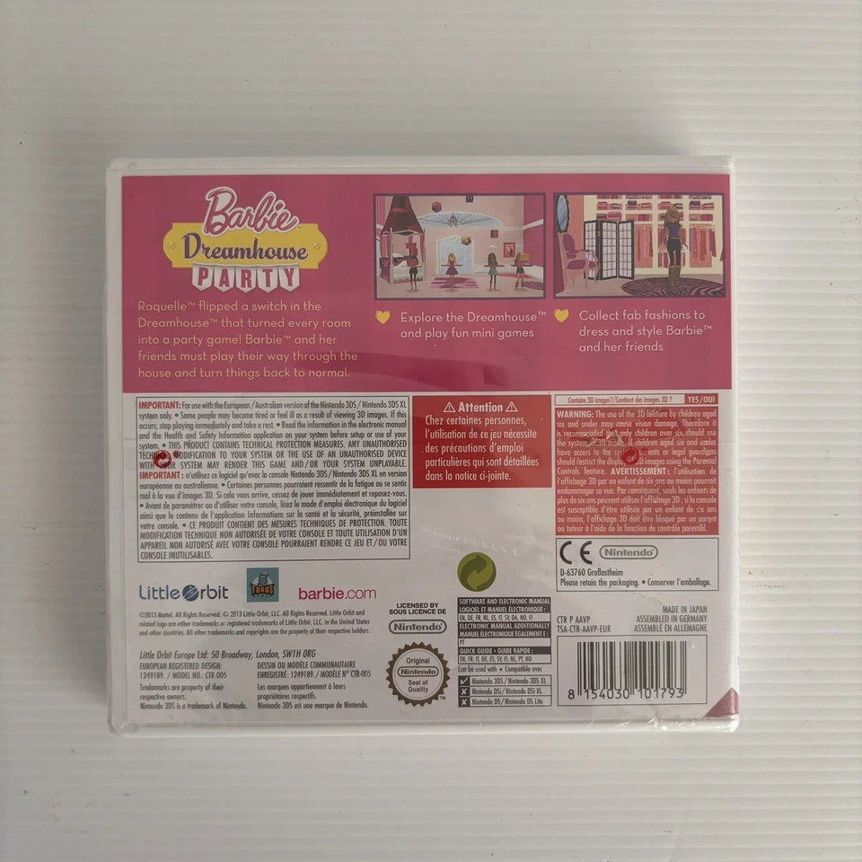 Barbie Dreamhouse Party Nintendo 3DS | Brand New Factory Sealed - Image 2 of 4