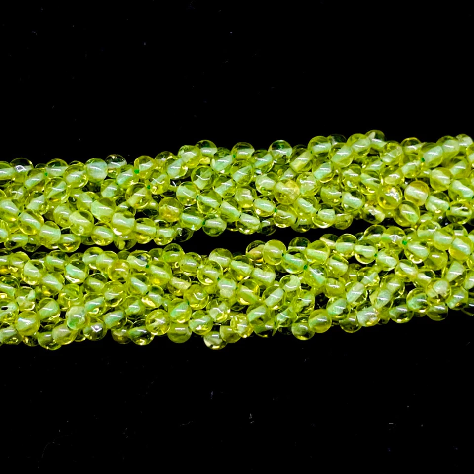 18" Natural Peridot Twisted Necklace Magnificent Green Beads 925 Silver Clasp - Image 2 of 4