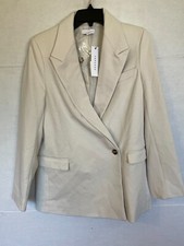 TOPSHOP LONG BLAZER JACKET WOMENS SIZE US 4 IVORY NEW