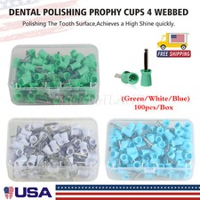 100 Pcs Dental Rubber Prophy Teeth Polish Polishing Cups Latch Brushes 1 Bag