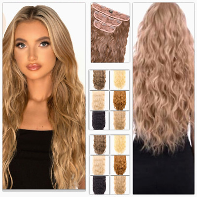 Clip in Haarverlängerungen 20'' Beach Wave Koko natürlich gewellt 3 volle dicke Haarschüsse