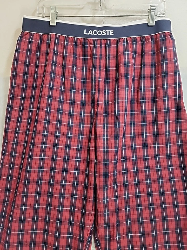 Мужская пижама Lacoste L бордовая клетчатая пижама пижама - Изображение 2 из 4