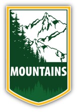 Mountains Emblem Car Bumper Sticker Decal