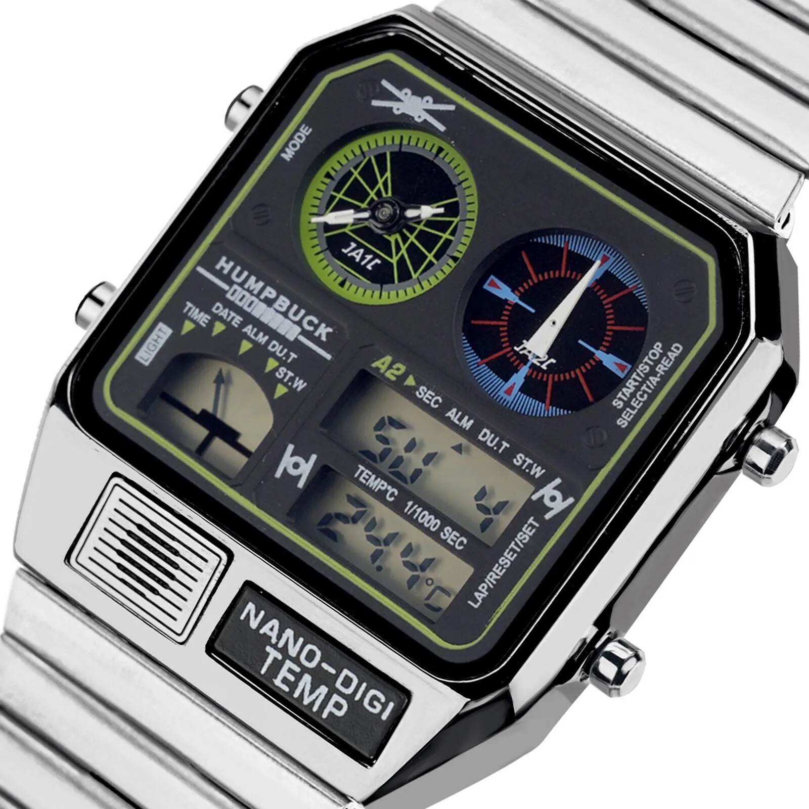 Humpback 33mm Silver Star Wars Aviator Digital Multinational LED Watch