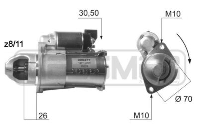 ERA Anlasser Starter 1.2kW für KIA Sportage Carens III Hyundai Sonata V IX35
