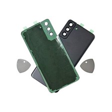 Replacement Fit Galaxy S21 Plus Back Glass Camera Frame Battery Cover BLACK