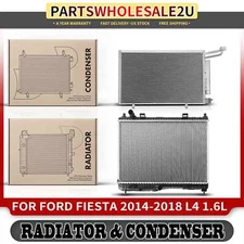 Radiator & AC Condenser Cooling Kit for Ford Fiesta 2014 2015 2016-2018 L4 1.6L