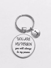 Best Friend Keychain You Are My Person You're My Person Initial Sister Gift