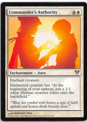 Commander's Authority *Uncommon* Magic MtG x1 Avacyn Restored MP