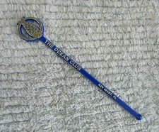 The Ocean Club Key West FL Vintage Gold Blue Plastic Swizzle Stick FREE S/H 