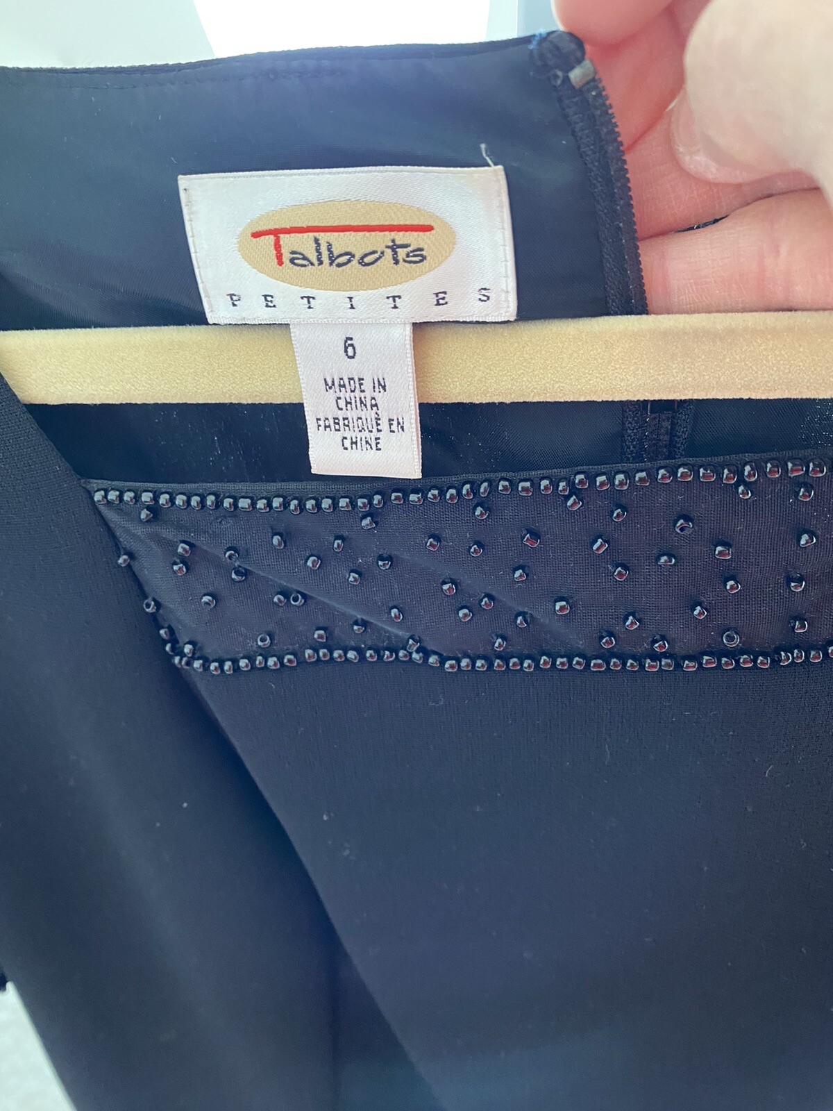 TALBOTS SIZE 8 BLACK BACK BUTTON DOWN SHEATH DRESS - image 3