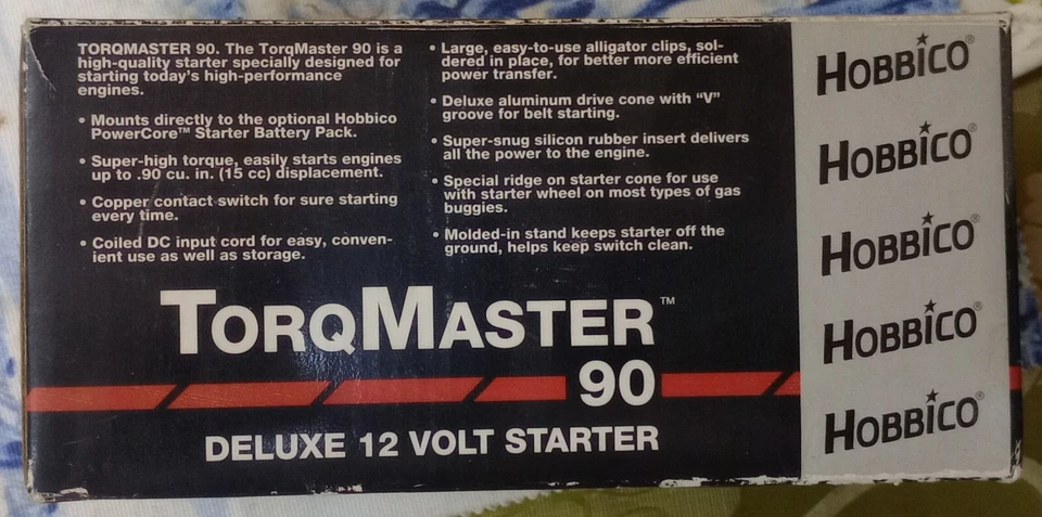 Arrancador Hobbico Torq Master 90 Deluxe 12 voltios para juguetes de control remoto hecho en Taiwán 1993 Foto 4 de 4