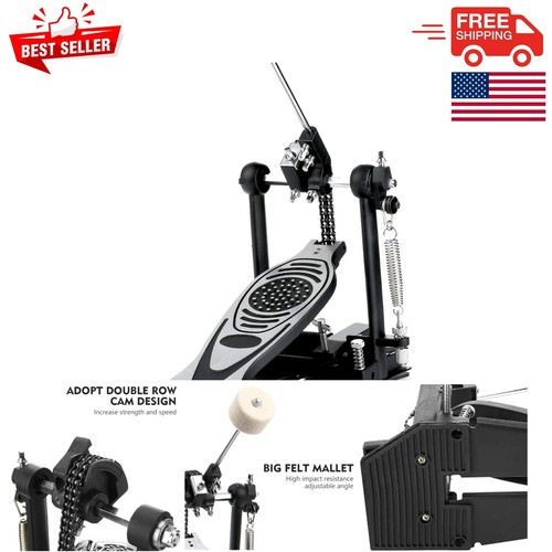 Double Chain Bass Drum Pedal with Adjustable Hammer Ultimate Drumming