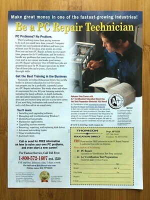 2003 Thomson Education Computer PC Repair Technician Print Ad/Poster Art Decor