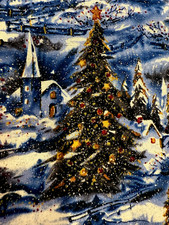 Handcrafted Christmas Winter Village Holiday Table Runner